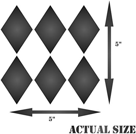 Estêncil de diamantes grandes, 4,5 x 4,5 polegadas - Misture estênceis de forma de diamante em camadas de diamante para modelo de