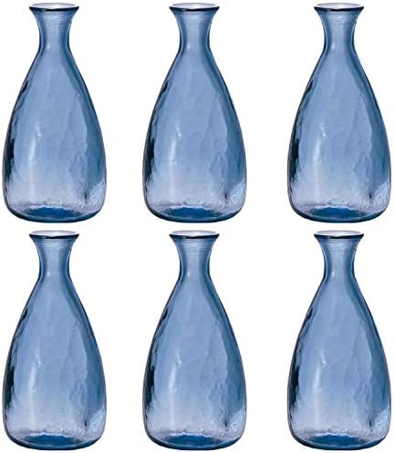 Toyo Sasaki Glass 61063SHB Tokuri Carafe, feito no Japão, conjunto de 6, azul, 9,1 fl oz