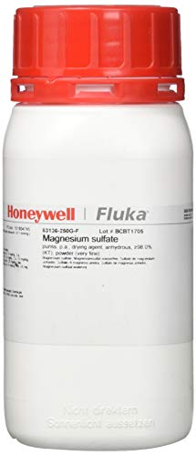 Honeywell 63136-250G Sulfato de magnésio Fluka Puriss. P.A, agente de secagem, Anydrous, 98,0%, pó muito fino, 250g