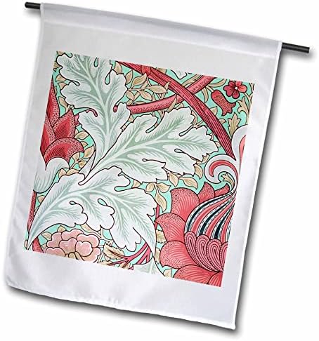Imagem 3drose de marfim verde e rosa art nouveau floral - bandeiras