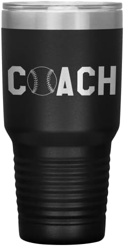 Tocador de beisebol Tumbler - Treinador de beisebol Presente 30 oz de 30 onças de aço inoxidável de aço inoxidável