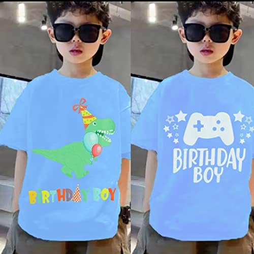 Camiseta de menino de aniversário Dinosaur Camise