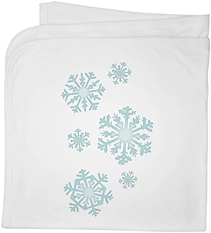 Azeeda 'Snowflakes' Cotton Baby Blanket / Shawl
