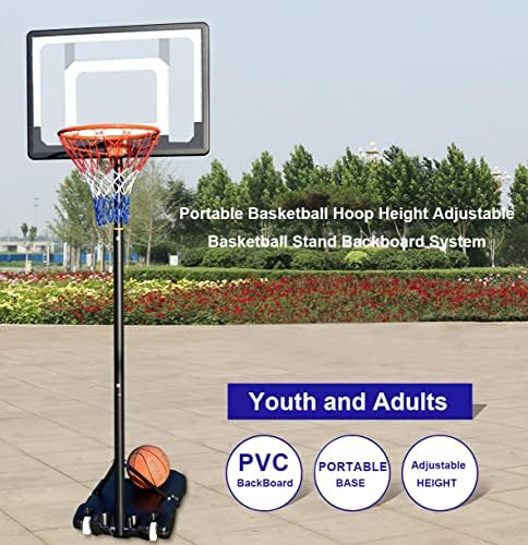 Gol de basquete portátil de bastão de basquete de basquete para crianças adultos interiores ao ar livre