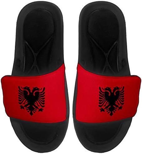 Sandálias/slides de slides/slides expressos para homens, mulheres e juventude - Bandeira da Albânia - Flag da Albânia