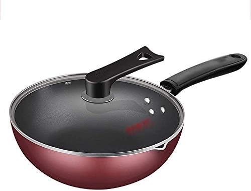 Gydcg Wine Red Aluminum Alloy Nonte frigideira Pan Fring Pan Use Dual