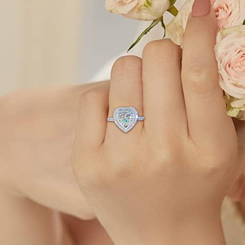Anéis de unhas para mulheres Moda criativa amor zircão anel de zircão feminino dia dos namorados do dia do coração anéis
