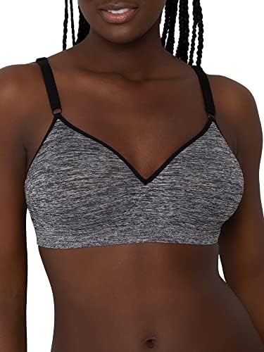 Fruto do Loom Women Feminless Wire Free Push-Up Bra-Discontinued, Charcoal Heather, 34c