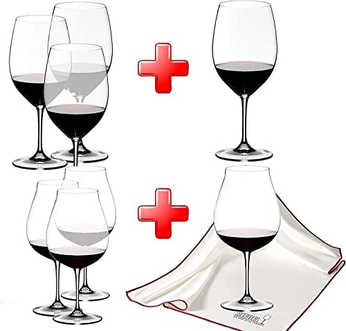 Riedel Vinum Pay 6 Get 8 Conjunto Varietal Vermelho Misto 4 Cabernet/Merlot e 4 Novo Mundo Pinot Noir