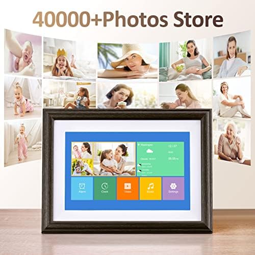 Quadro de imagem digital - 10,1 polegadas WiFi Digital Photo Frame IPS Touch Screen HD, Smart Cloud Photo Frame Compartilhe vídeos