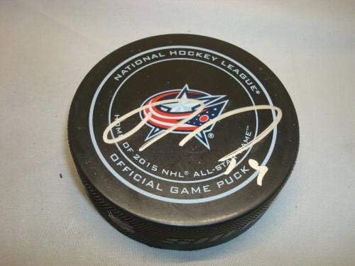 Ryan Johansen assinou Jackets Blue Jackets Oficial Hóquei Puck Puck Auto PSA/DNA CoA 1A - Pucks de NHL autografados