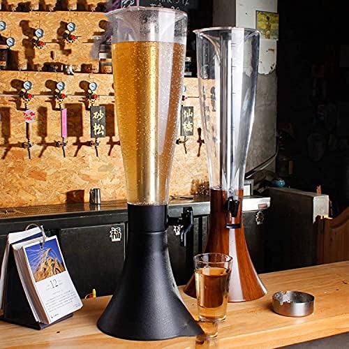 Dispensador de torre de cerveja Dispensador de torre de cerveja 4L, Torre de cerveja de mesa, dispensador de torre de bebidas transparente, com tubo de gelo de aço inoxidável removível, fácil limpo, para festas em casa de bares Buffet Restaurant (cor: