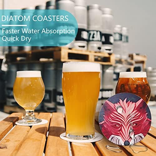 Coasters for Drinks, Merkasoko Conjunto de 6 montanhas -russas absorventes Coaster de diatomáceas engraçadas Adequado para