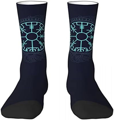 Meias viking para homens norse vegvisir bússola gráfica masculina meias atléticas de meias esportivas para homens 9-12