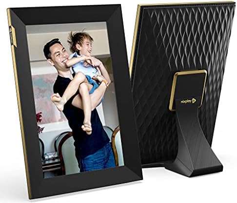 Nixplay 10,1 polegada Tela de toque Digital Frame com WiFi - Black -Gold - Armazenamento de fotos de nuvens ilimitado - Compartilhe fotos e vídeos instantaneamente por e -mail ou aplicativo - Conteúdo da pré -carga