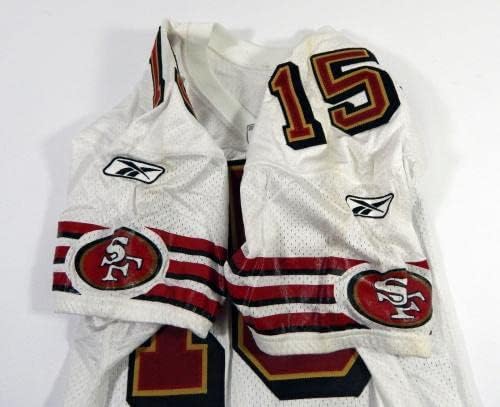 2002 San Francisco 49ers McDaniel 15 Jogo emitiu White Jersey 42 DP46984 - Jerseys de Jerseys usados ​​na NFL não assinada