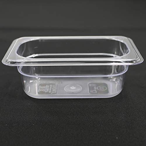 Carina 1/9 tamanho de alimentos de policarbonato, pan/pan/recipiente de gastronorma, 2,5 de pacote transparente de 6