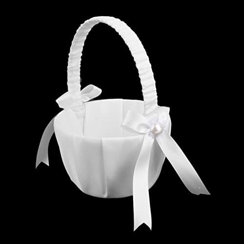 Confiança cesta de casamento cesto de casamento flor romântica cerimônia de curimônia cesto de menina de flor de rosa com cesto