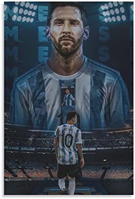 Estrelas de futebol de arte de Mofanmi Cristiano Ronaldo e Lionel Messi Canvas Poster Arte Decoração de parede 16in × 24in