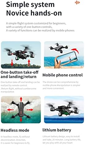 MoreSec Smart Aerial Drone, drone com dupla câmera hd fpv controle remoto brinquedos de brinquedos para meninos meninas com altitude mantém o modo sem cabeça One Key Speed ​​Ajuste Ajuste Atain Aircraft #Day