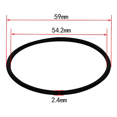 Bettomshin 1pcs nitrila de borracha o-rings, 59 mm OD 54,2 mm ID 2,4 mm Largura, métrica de vedação de buna-nitrila arruela de junta para a válvula hidráulica de hidráulica da pipeline da torneira preto