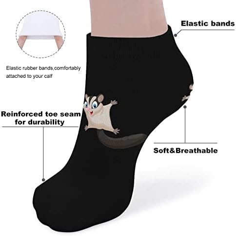 Glider de açúcar fofo 5 pares engraçados com meias de tornozelo de tornozelo meias atléticas sem show amortecidas para homens
