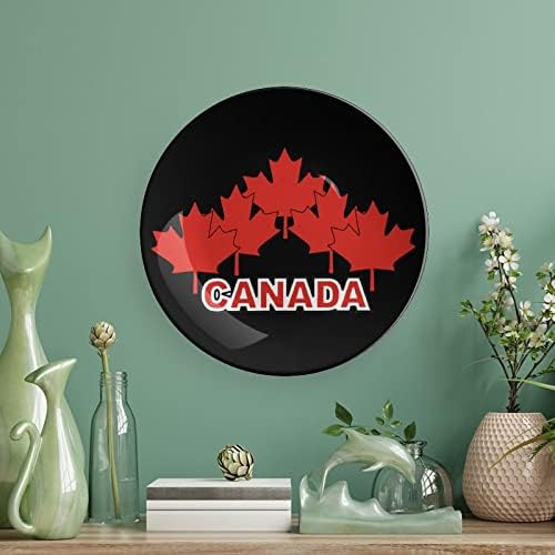MEAPLE FOLE CANADÁ CANADÁ O osso engraçado China Decorativa Placas redondas Cerâmica Craft With Display Stand for