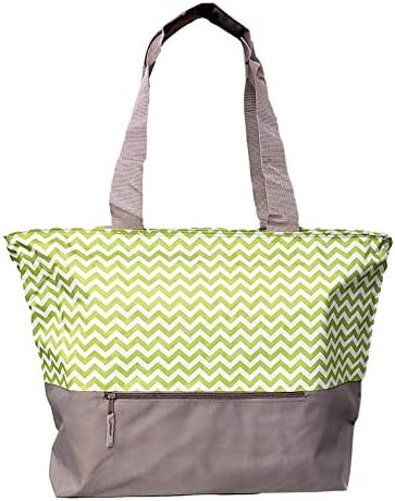 101SNORKEL XL Beach Tote Chevron Print Weekender Bag com alças de malha e bolso externo com zíper pode ser personalizado