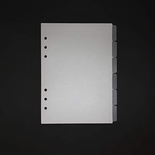 6 BUROS Páginas de divisor transparentes do fichário de PVC com guias Clear Paper Sheet Index Divisores A5 Divisores de índice