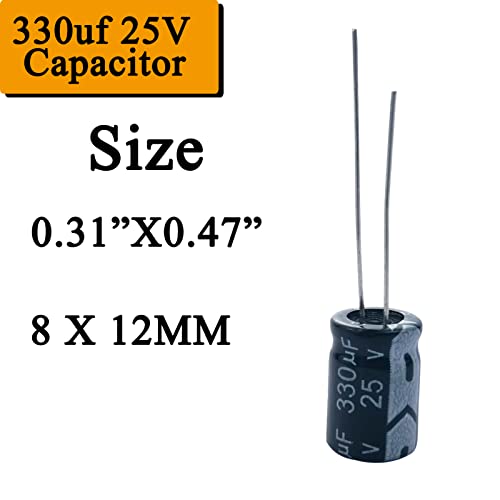 20pcs 330UF 25V Capacitor, capacitores eletrolíticos de 8x12mm 25V, capacitores elétricos industriais do capacitor 330UF para