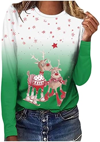 Moletom de grande porte das mulheres Grinch Sweatshirt, Gradiente de Camisa Feminina Moletom Christmas Sweetshirt