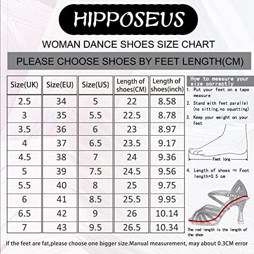 Sapatos de dança latina de Hiposeus para mulheres com laço de dedo fechado Salas de dança de tango de salão de salão de baile