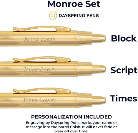 Canetas da prole | Monroe Pen e lápis. 18 Karat Gold Plated Gift Set.