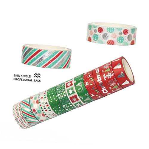 Tofficu 12 rolos fita washi Chrismas Gift Christmas Packing Tape Washi Fita adesivos de natal washi fita de natal washi fitas de papel diy fitas de presente washi fitas scrapbook decorar decorar