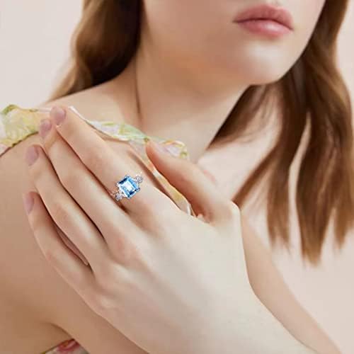 Luxo anel aquático anel de zircão de zircão anel de noivado anel de bracelete de casamento simples