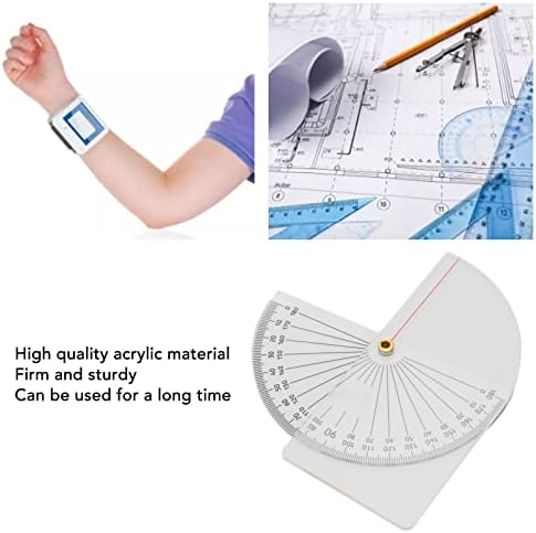 Goniômetro da articulação do dedo 180 graus Fácil observação Medida precisa goniômetro de articulação acrílica forte