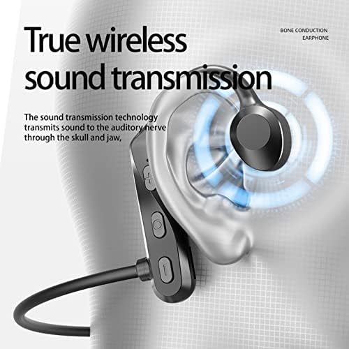 Fones de ouvido Byikun Bluetooth, fones de ouvido sem fio, fone de ouvido Bluetooth de condução óssea verdadeira não entra no ouvido,