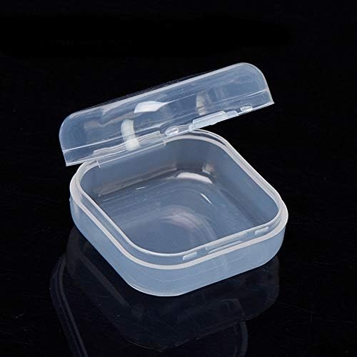 Akoak Clear Polipropileno Mini Containers de armazenamento Caixa com tampa articulada para fones de ouvido, acessórios,