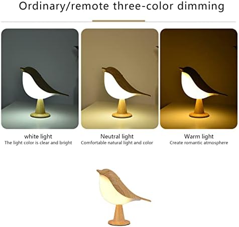Lâmpada de mesa de controle de toque de cabeceira venoal, lâmpada de mesa de pássaro fofa, lâmpadas criativas de aroma de