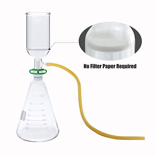 Kit de filtragem de funil Buchner com garrafa de filtro de 1000 ml e 250 ml de funil buchner borossilicate laboratória de vácuo de