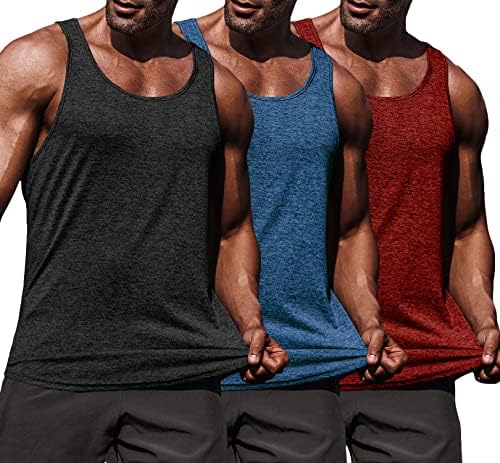 Coofandy masculino de 3 pacote de ginástica tampas de ginástica y-back muscle tee treinamento