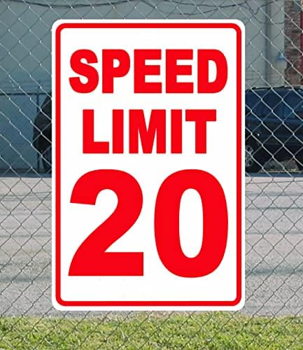 Limite de velocidade Sinal de 20 mph, sinal de desaceleração, sinais de trânsito, 16 x 12 polegadas, impermeável, durável,