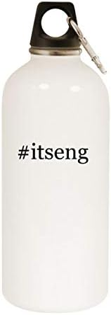 Molandra Products #itseng - 20oz Hashtag Garrafa de água branca em aço inoxidável com moçante, branco