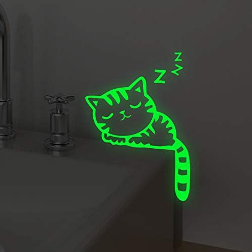 Wfllusum luminoso adesivo de parede switch switch start scatter star gato cão de cão infantil quarto quarto luminoso switch adesivo