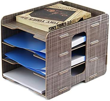 Gabinete de arquivo RRH-RRH, armário de arquivo de madeira de mesa, 4 camadas de material de escritório criativo, titular