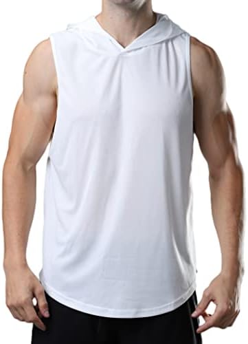 Tampa com capuz masculina de Rugudua Menina de ginástica seca rápida camisetas de ginástica com moletom sem mangas