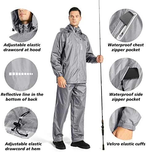 Ternos de chuva de equipamento de golfe Swisswell para homens jaqueta à prova d'água com capuz e calças para o trabalho de pesca
