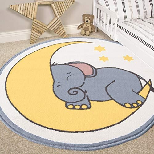 Elefante de estilo de berçário, lua e estrelas do quarto de bebê infantil de babyrens areia tapete tapete tapete tapete