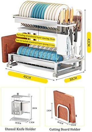 Calhas de talheres 2 rack de drenagem de camada 304 racks de pratos de aço inoxidável