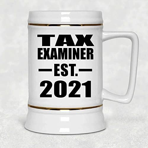 Projeta o examinador de impostos estabelecido est. 2021, caneca de 22 onças de caneca de tanque de cerâmica de cerveja com alça